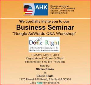 GACC & GoogleDoneRight - Google AdWords Q&A Workshop Invitation